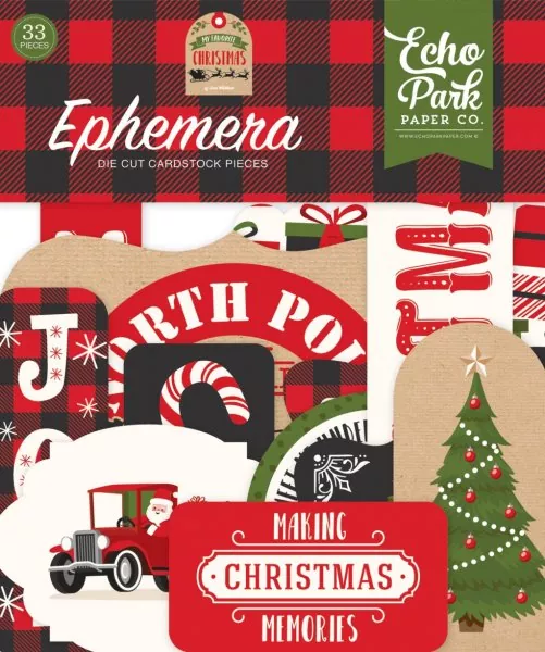 My Favorite Christmas Ephemera Die Cut Embellishment Echo Park Paper Co