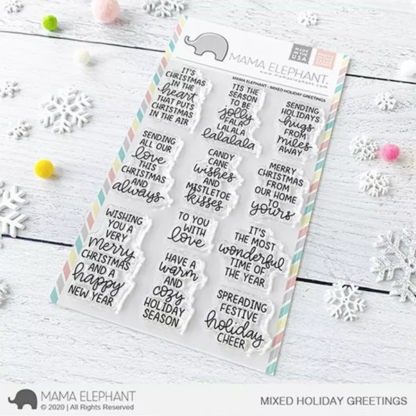 Mixed Holiday Greetings Stamps Mama Elephant