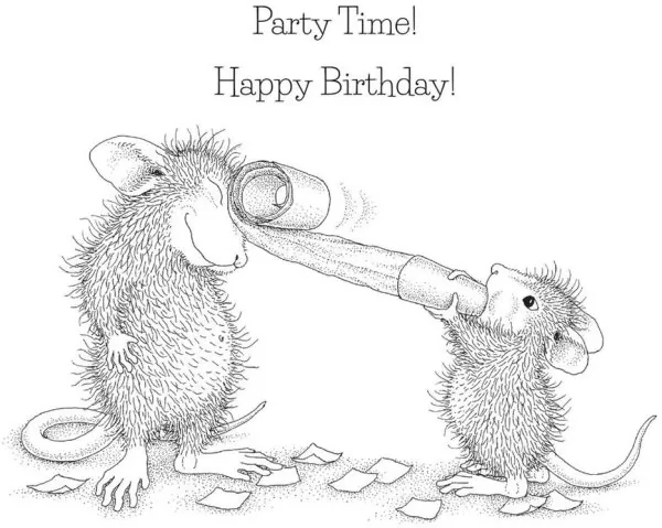 House-Mouse Party Time! Spellbinders Gummistempel 1