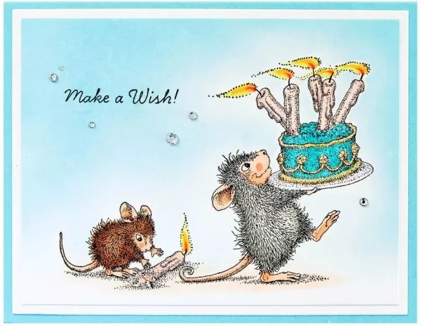 House-Mouse Birthday Wishes Spellbinders Gummistempel 2