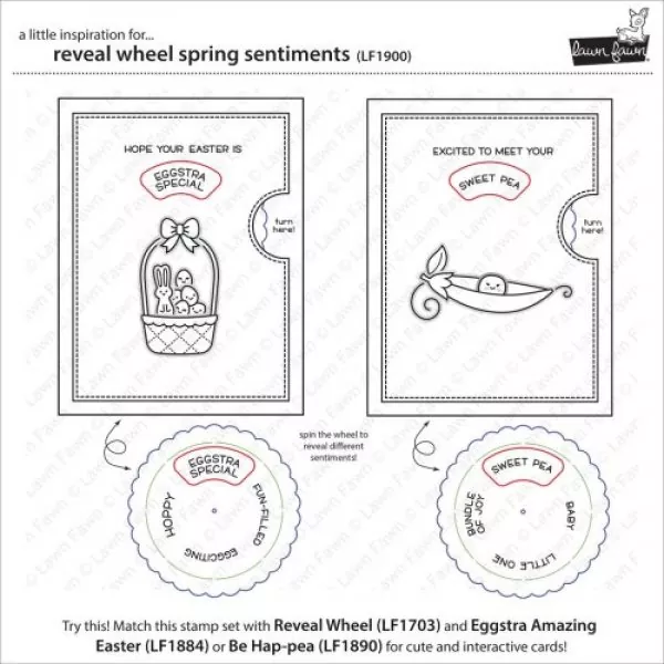 RevealWheelSpringSentiments LF1900 Clear Stamps Lawn Fawn 1
