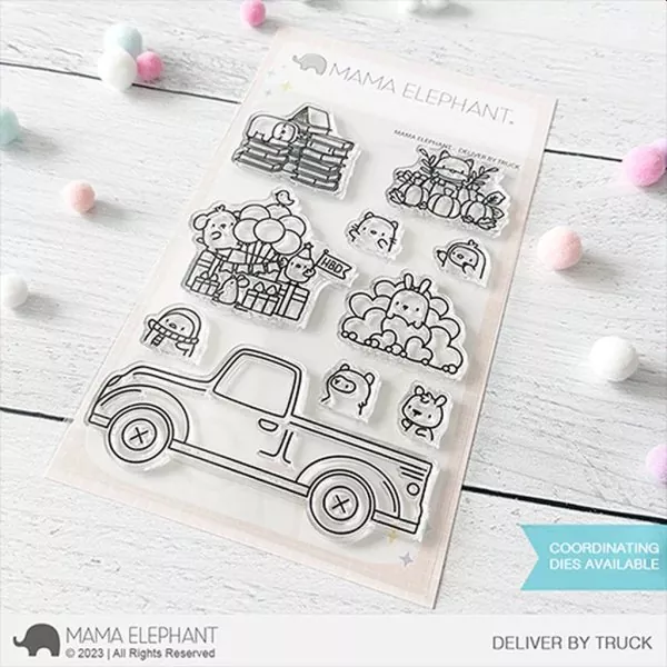 Deliver by Truck Clear Stamps Stempel Mama Elephant