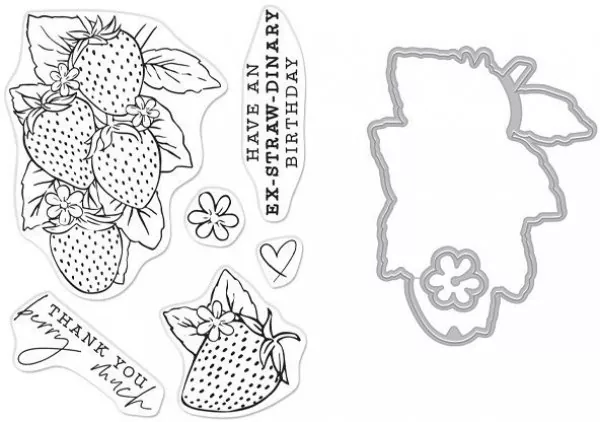 Hero Florals - Strawberries Clear Stamps + Die Combo hero arts