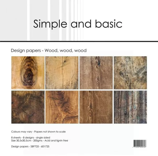 Simple and Basic Wood, wood, wood 12x12 inch Paper Pack