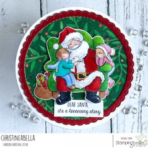 Stampingbella Tiny Townies On Santa's Lap Gummistempel 1