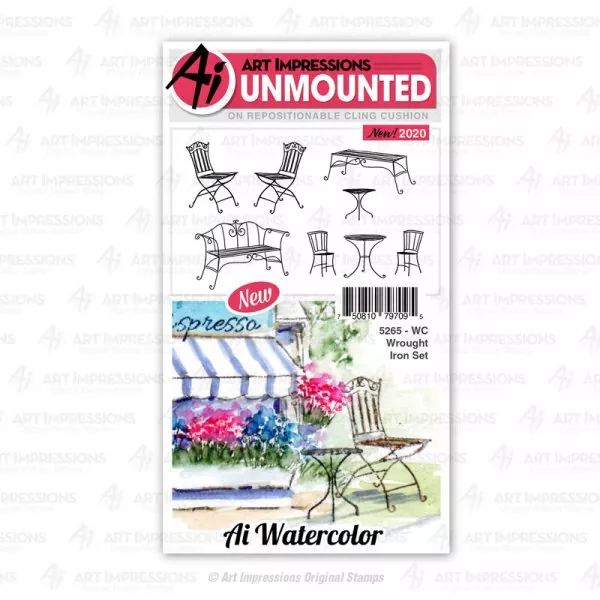 art impressiohs watercolor cling stamps wrought iron set