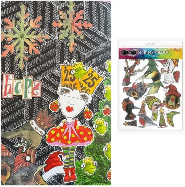 dylusions collage sheets christmas ranger 2