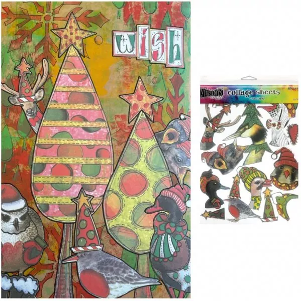 dylusions collage sheets christmas ranger 3