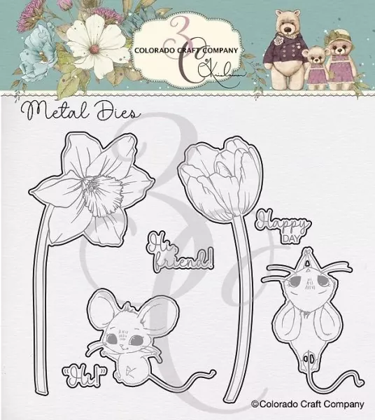 Daffodil Mice Stanzen Stempel Colorado Craft Company by Kris Lauren