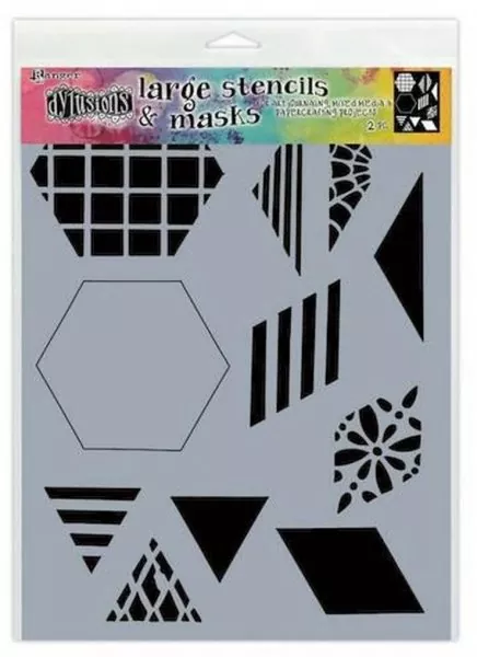 dylusions Large Stencil & Mask dyan reaveley 2" Quilt