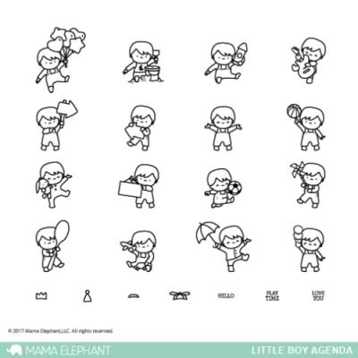 ME1706 199 ST mama elephant clear stamps little boy agenda