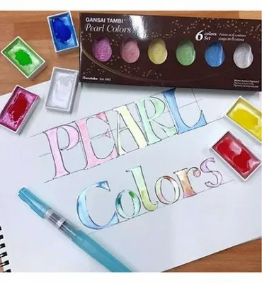pearl colors gansaitambi kuretake wasserfarben muster