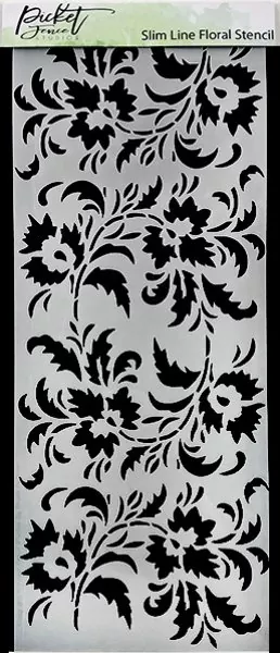 SC 197 Floral stencil stencil picket fence studios 1