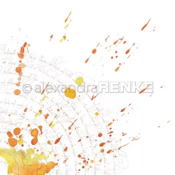 10.853 alexandra renke designpapier 12x12 kalligraphie gelb orange