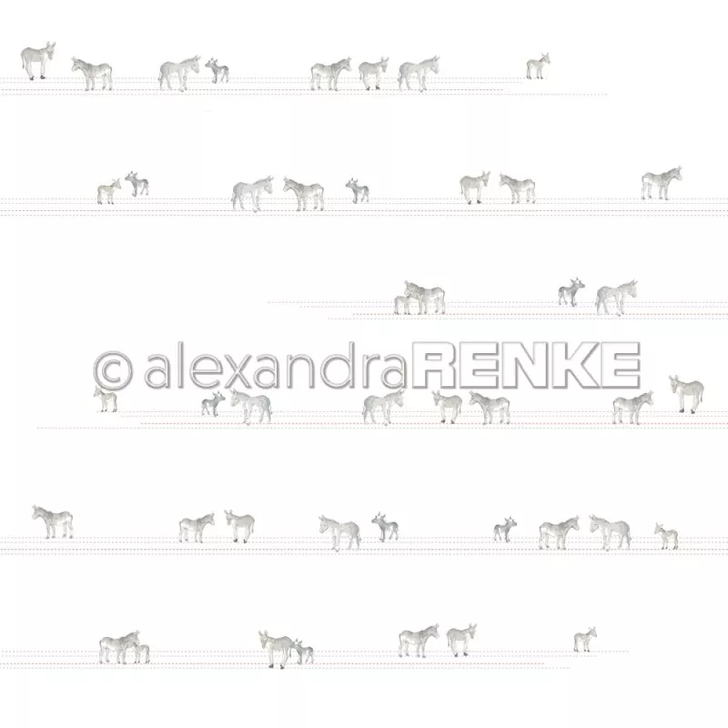 101897 Esel auf Linien Alexandra RENKE Designpapier