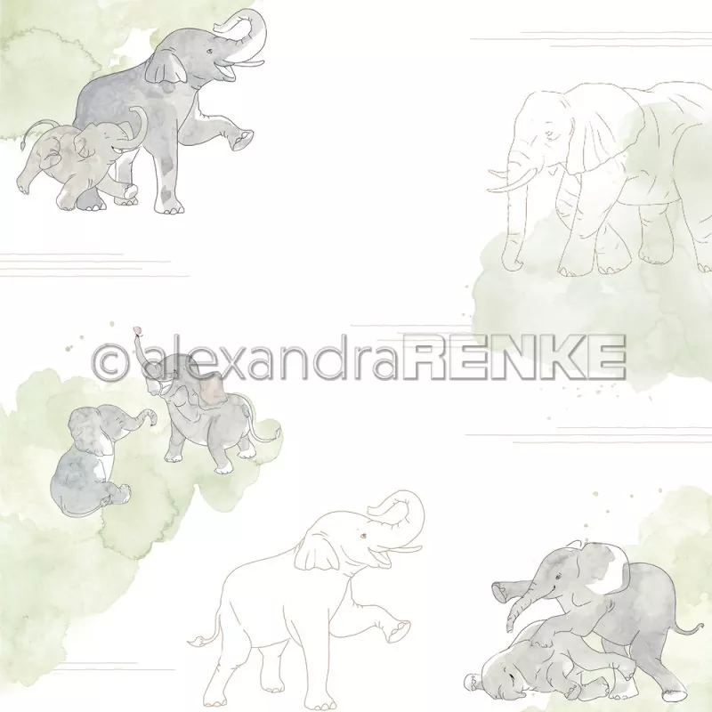 101913 Alexandra Renke Elefanten auf Aquarell Scrapbooking Papier.jpg