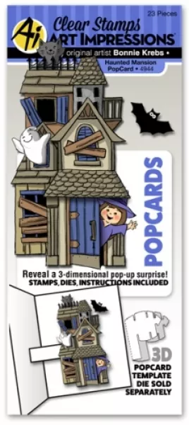 4944 art impressions popcard haunted mansion