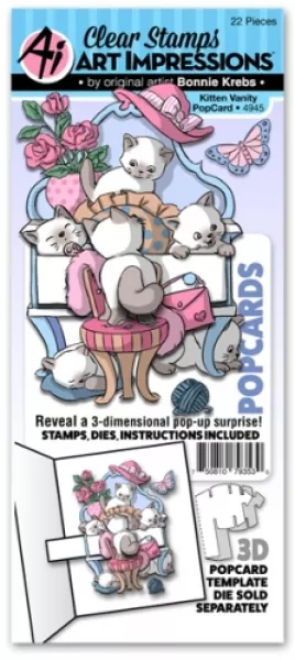 4945 art impressions popcard kitten vanity