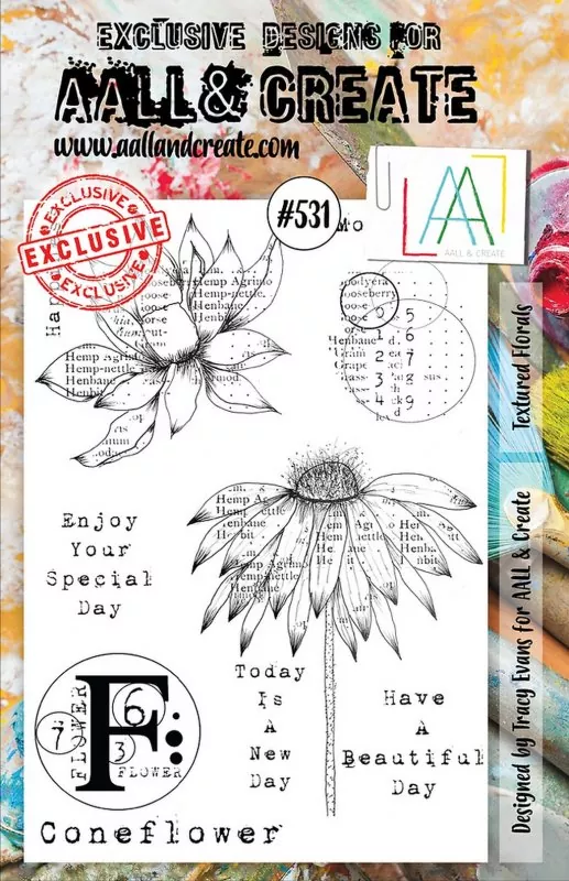 aall create clear stamp Textured Florals