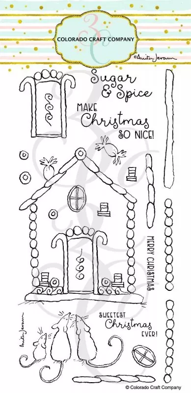 Gingerbread House Clear Stamps Colorado Craft Company by Anita Jeram