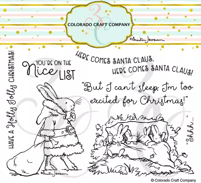 Santa Bunny Clear Stamps Stempel Colorado Craft Company by Anita Jeram