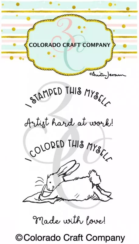 Back Card Bunny Mini Clear Stamps Colorado Craft Company by Anita Jeram
