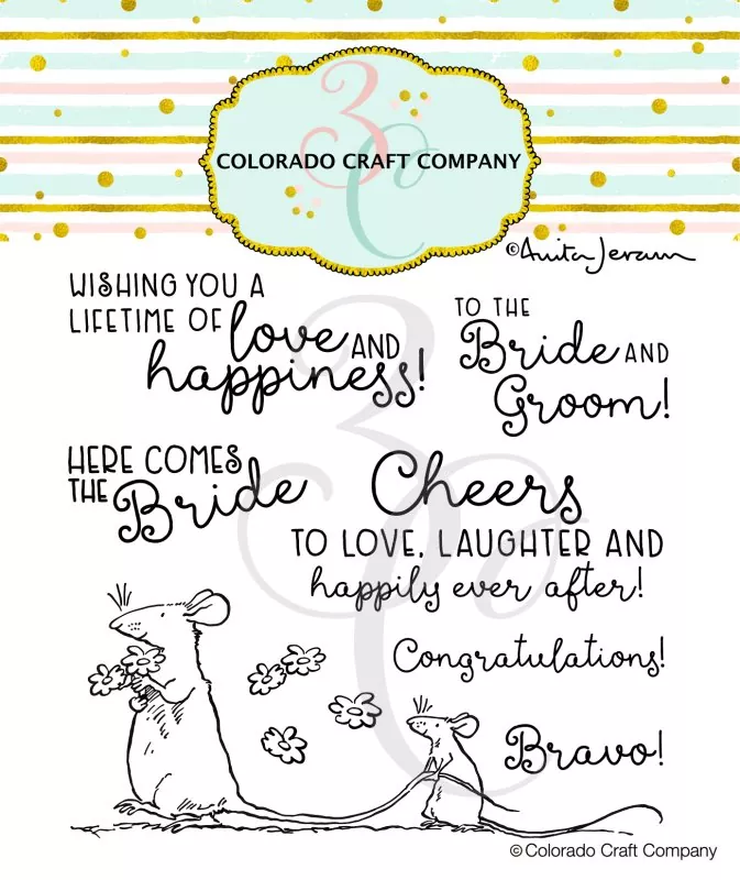 Mice Bride Clear Stamps Colorado Craft Company by Anita Jeram