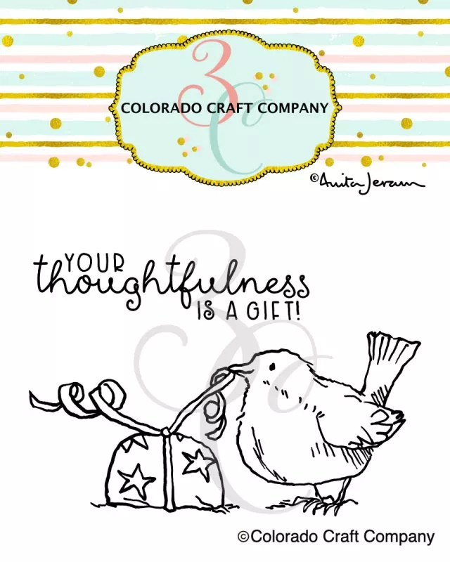 Thoughtfulness Bird Mini Clear Stamps Colorado Craft Company by Anita Jeram