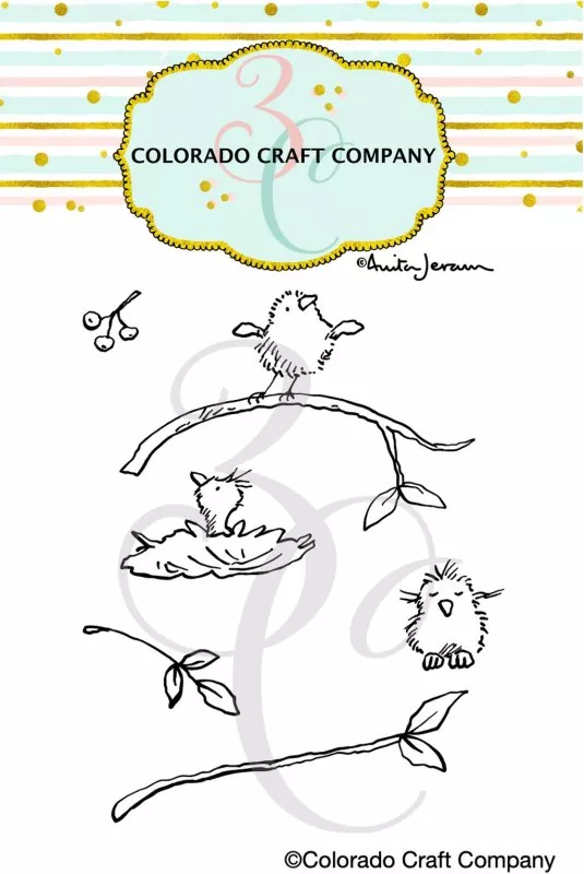 Tiny Birds Berries Clear Stamps Colorado Craft Company by Anita Jeram