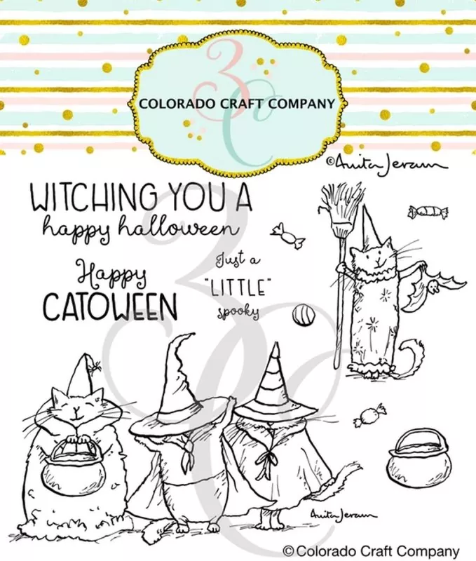 Happy Catoween Clear Stamps Colorado Craft Company by Anita Jeram