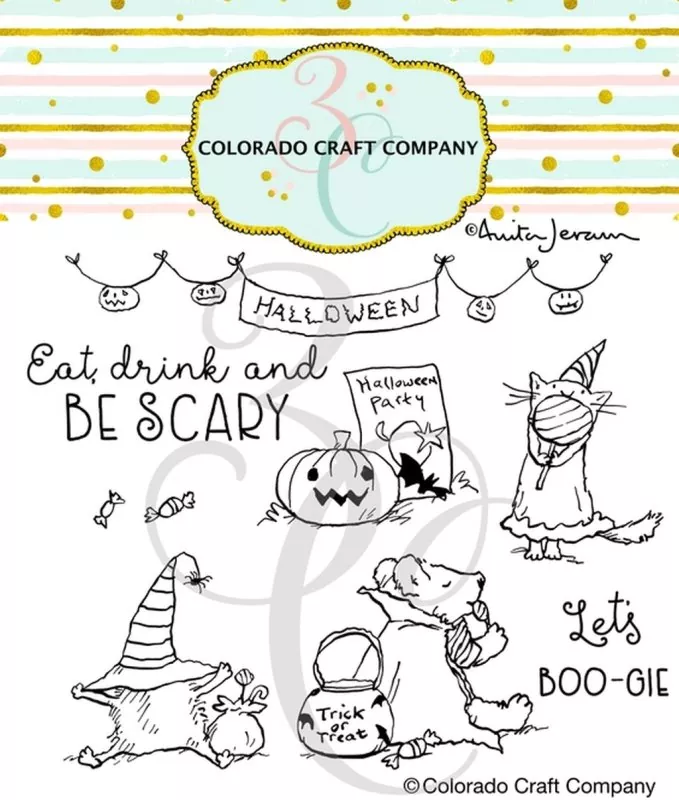 Halloween Party Clear Stamps Colorado Craft Company by Anita Jeram