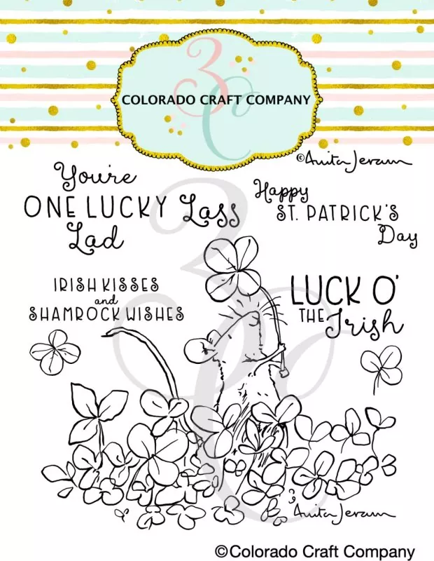 Mouse Shamrocks Clear Stamps Colorado Craft Company by Anita Jeram