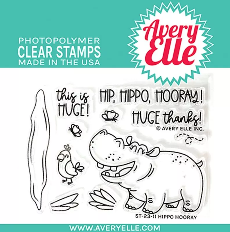 Hippo Hooray avery elle clear stamps