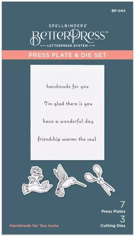 Spellbinders Handmade For You Icons Press Plate & Die Set