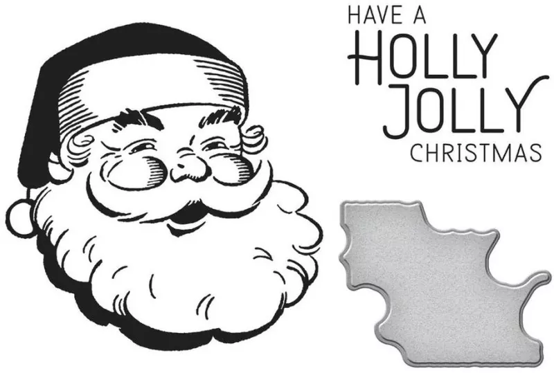 Spellbinders Holly Jolly Santa Press Plate & Die Set 1