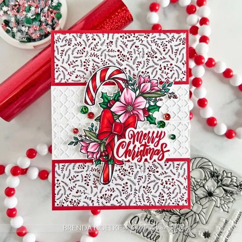 Candy Cane Christmas clear stamps picket fence studios 1
