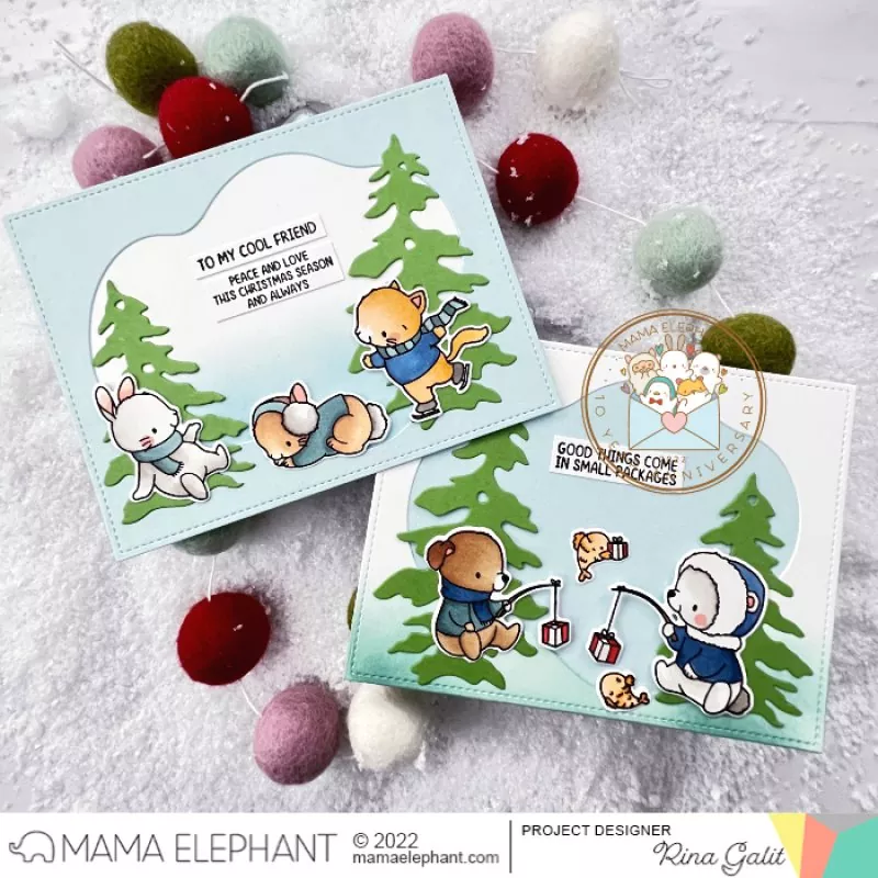 Ice Fishing Clear Stamps Mama Elephant 1