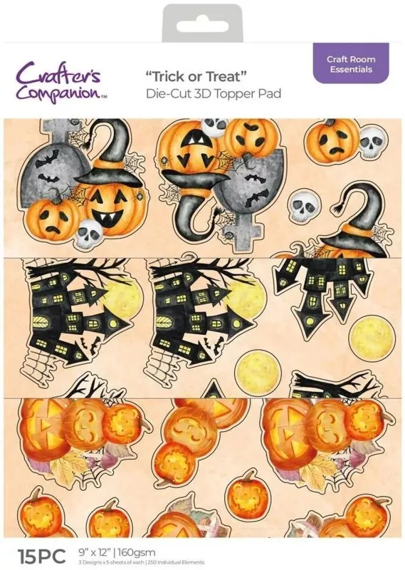 Trick or Treat 3D Topper Pad Die Cut Embellishment Crafters Companion