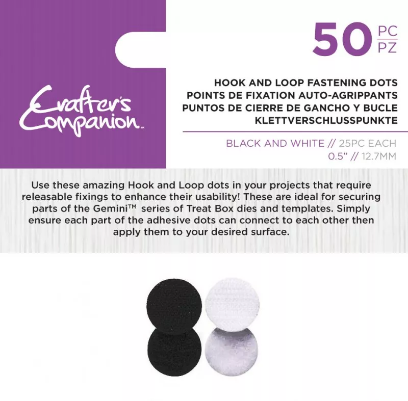 Hook & Loop Fastening Dots Black & White Crafters Companion