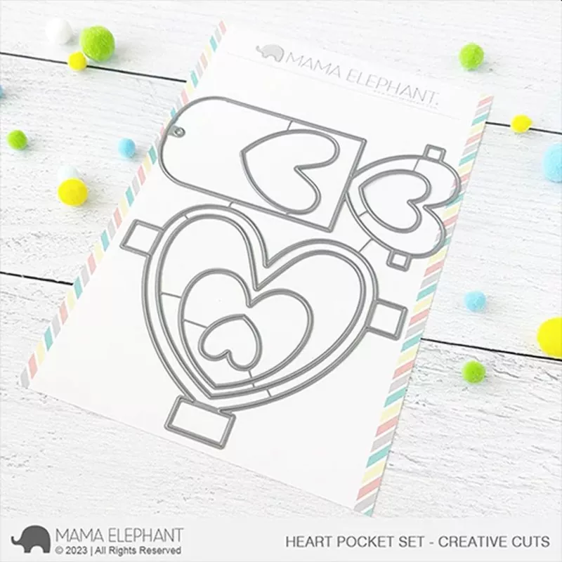 Heart Pocket Set Stanzen Creative Cuts Mama Elephant