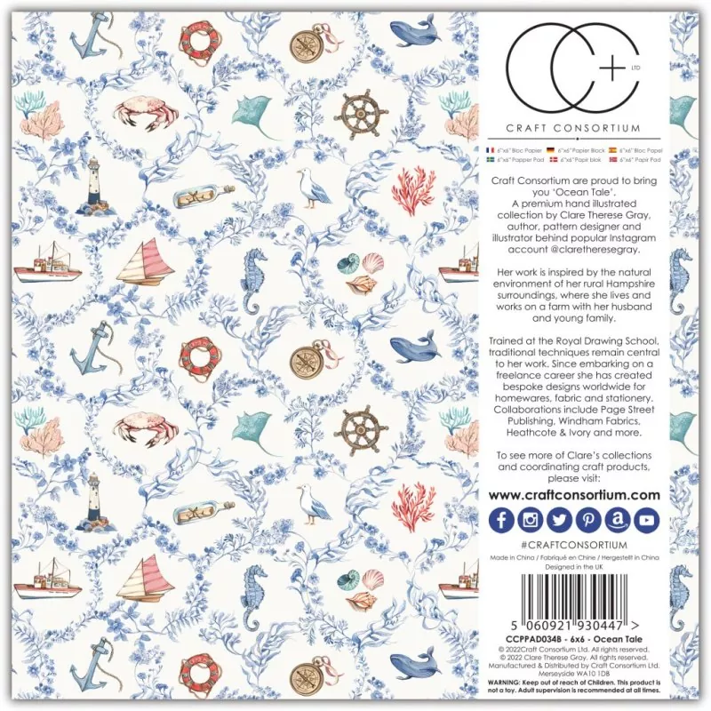 Craft Consortium Ocean Tale 6"x6" inch paper pad 2