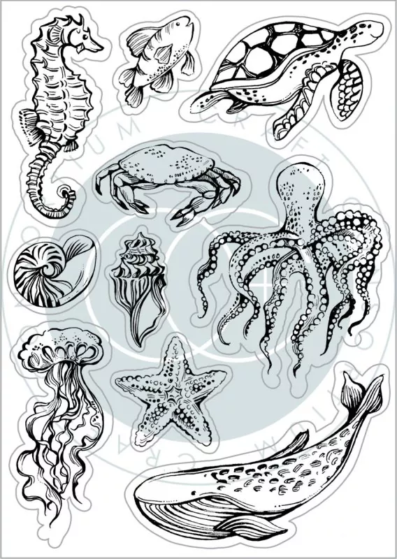 Craft Consortium Ocean Tale - Sea Life clear stamp stempel 1
