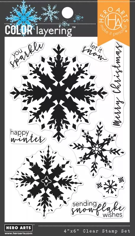 Snowflake color layering Stempel Hero Arts