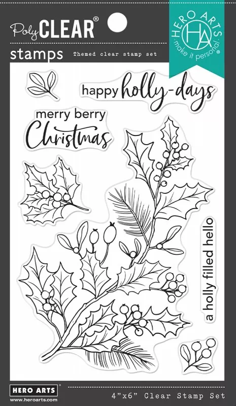 Holly Berries clear stamps hero arts