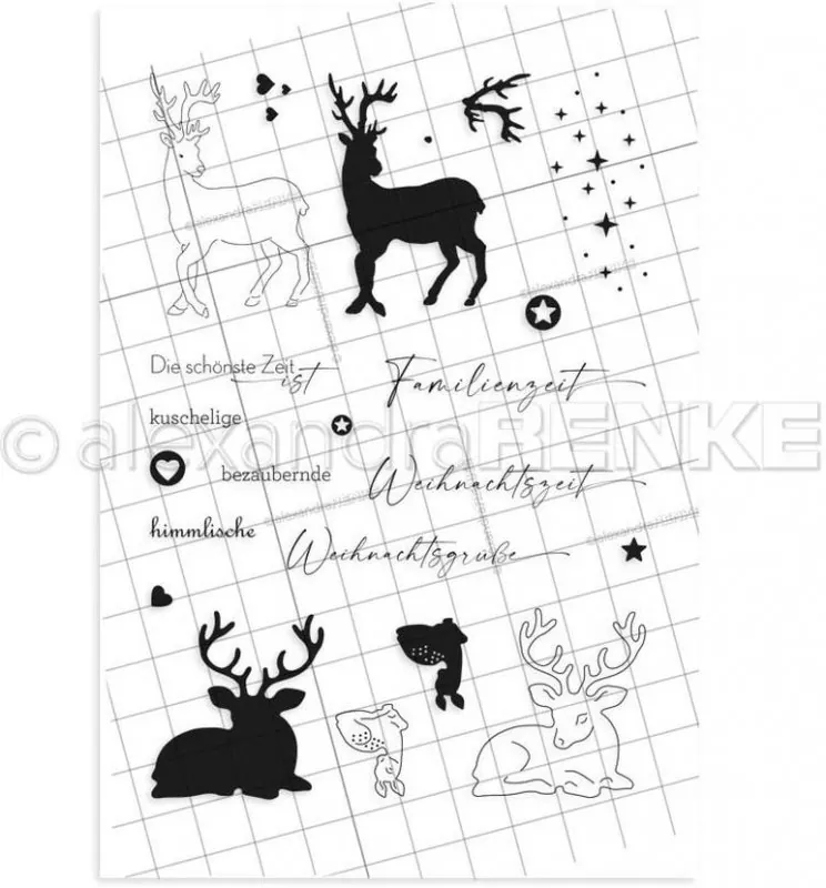 Weihnachtszeit mit Rentier Alexandra RENKE Clear Stamps