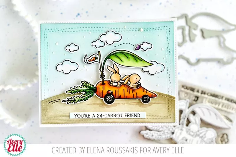 Carrot Car avery elle clear stamps 2
