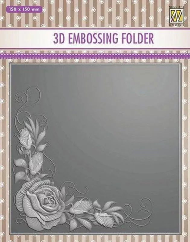 Rose Corner 3D Embossing Folder von Nellie Snellen
