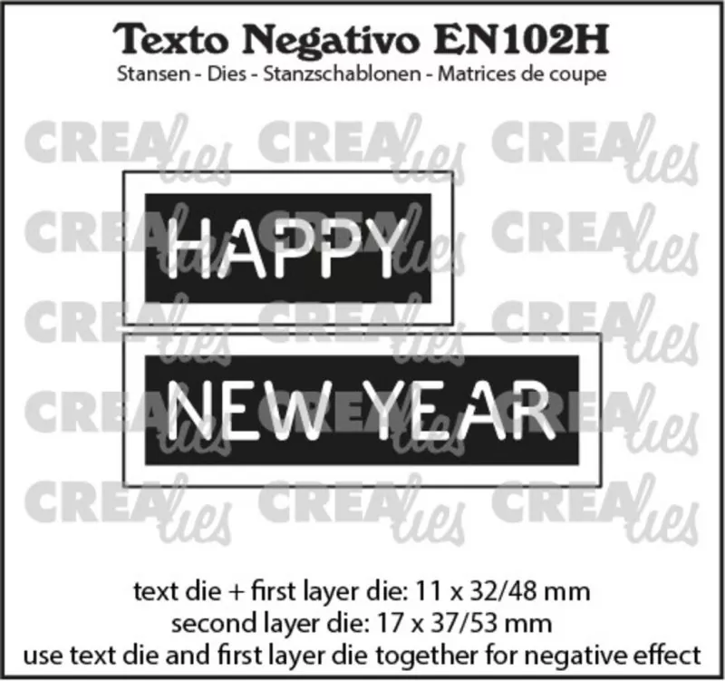 Happy New Year Texto Negativo crealies Stanzen