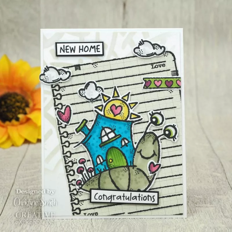 Happy House Snail Clear Stamps Woodware Craft Collection 1