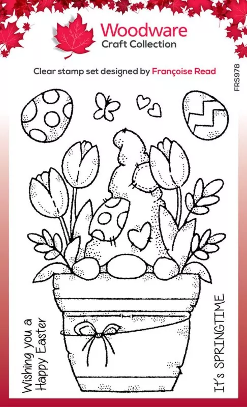 Flower Pot Gnome Clear Stamps Woodware Craft Collection
